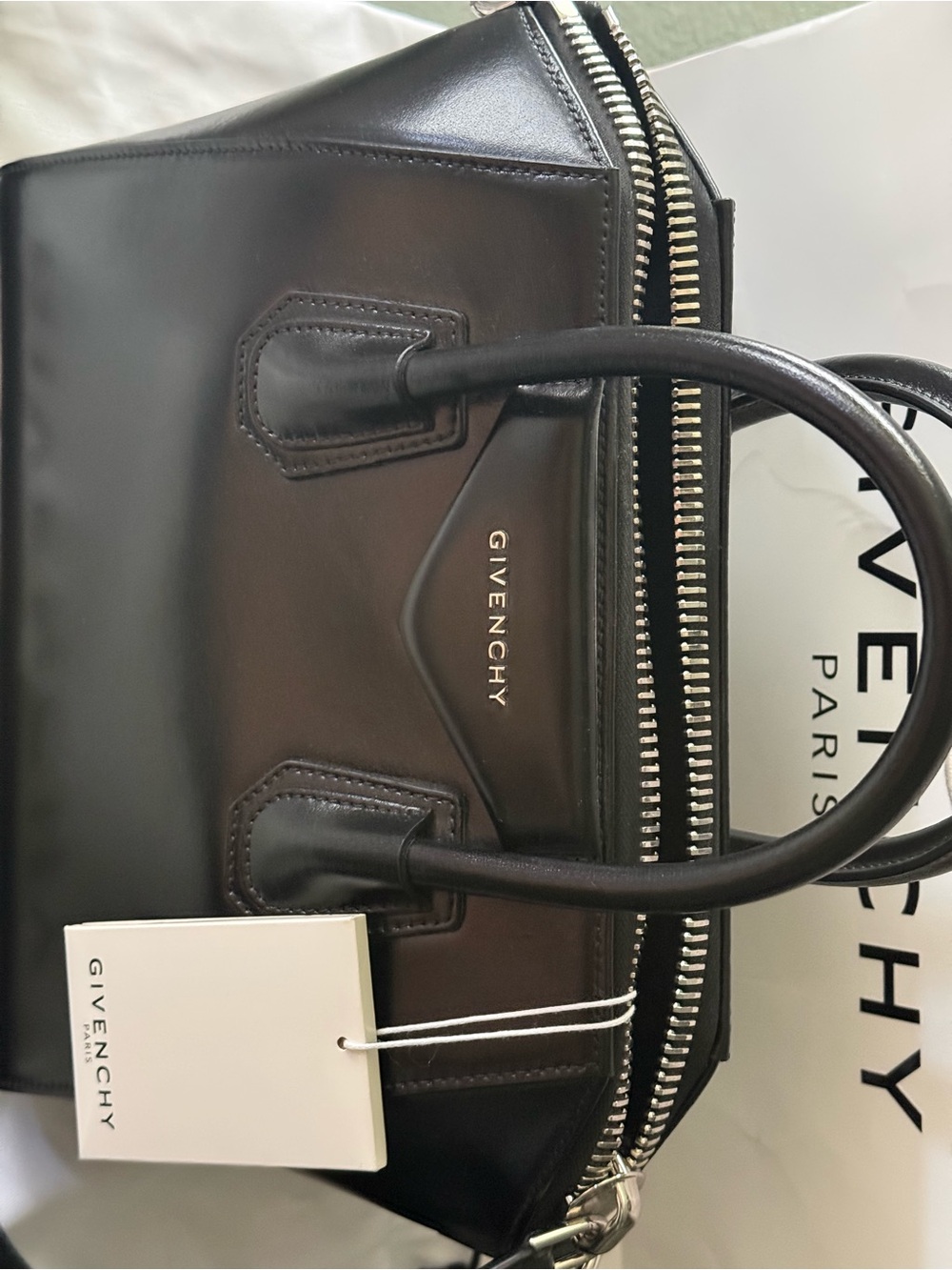 Givenchy Black Leather Satchel with Detachable Strap - Picture 5 of 12